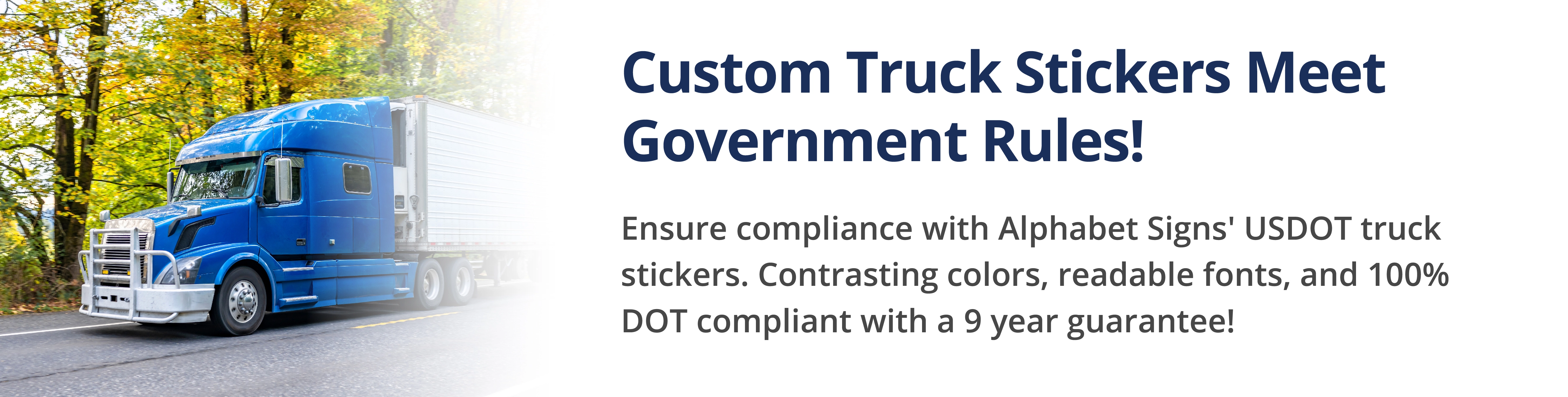 custom truck stickers meet government rules