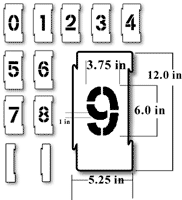 6 inch Interlocking Number Stencil Kit - Plastic