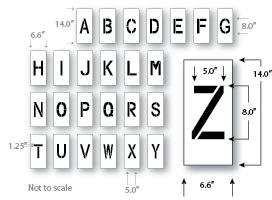 8 inch Letter Stencil Kit, Maxi Thick Plastic, Reusable