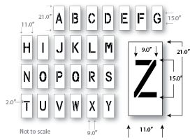 15 inch Letter Stencil Kit, Maxi Thick Plastic, Reusable
