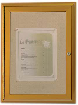Outdoor Menu Display Case, 24 x 36 Waterfall Style, Lockable Beveled Door