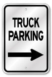 Truck Parking Right Arrow Sign, 3M Reflective Outdoor Quality