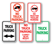 No Truck Parking Signs