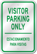 Estacionamiento Para Visitas Sign, Outdoor Reflective Aluminum