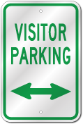 Visitor Parking Dual Arrow Sign, Outdoor Reflective Aluminum