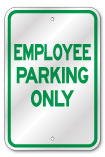 Employee Parking Only Sign, Outdoor Reflective Aluminum
