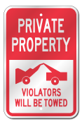 Private Property No Parking Sign, Outdoor Reflective Aluminum