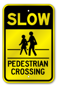 Slow Pedestrian Crossing Parking Sign, Outdoor Reflective Aluminum