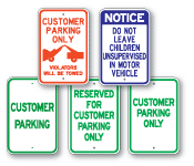 Customer Parking Signs