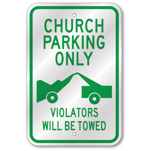 Church Parking Only 8 x 12 Aluminum Novelty Sign Store Graphics Graphic