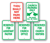 Church Parking Signs