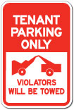Tenant Parking Only Towing Sign, Outdoor Reflective Aluminum