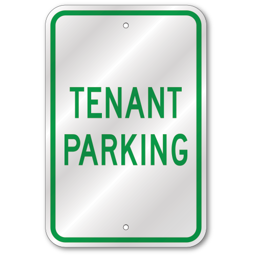 Tenant Parking Sign, Outdoor Reflective Aluminum