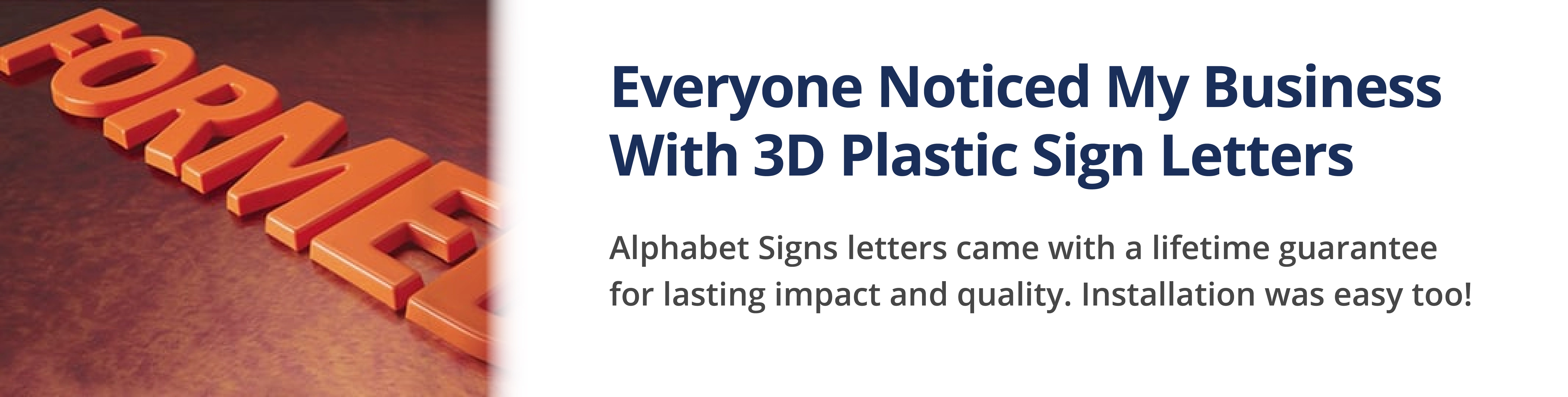formed plastic 3d letters for business identification