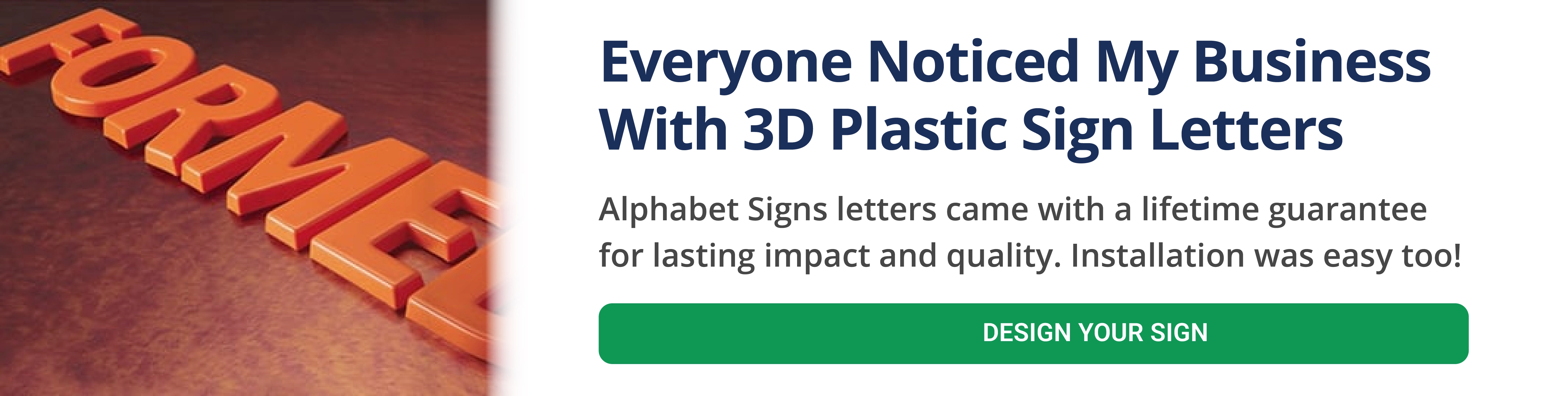 formed plastic 3d letters for business identification