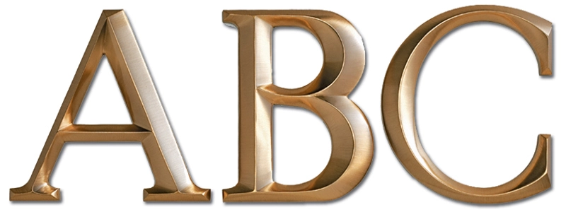 architectural cast metal sign letters