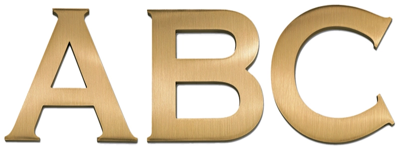 copperplate cast metal sign letters