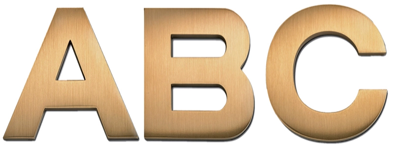 helvetica bold cast metal sign letters