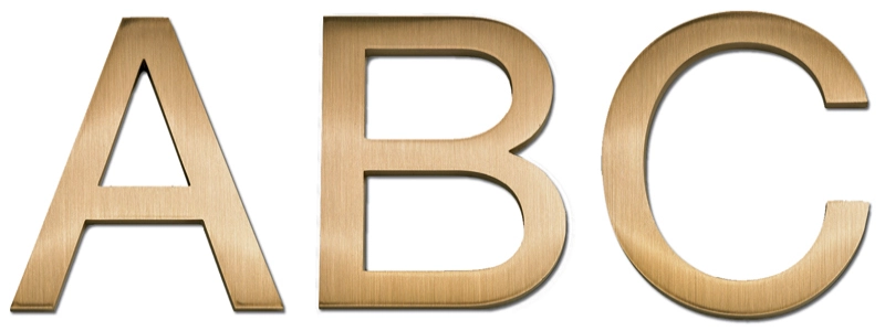 helvetica light cast metal sign letters