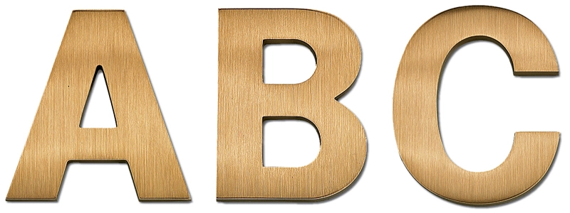 helvetica medium condensed cast metal sign letters