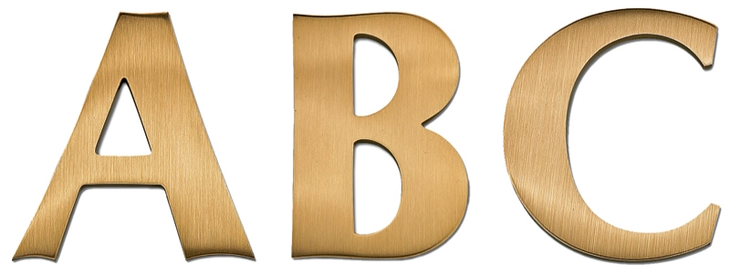 optima semi bold cast metal sign letters