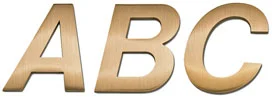 helvetica medium italic cast metal sign letters