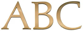 palatino cast metal sign letters