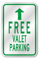 Free Valet Parking Ahead Sign, Outdoor Reflective Aluminum