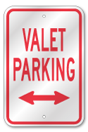 Valet Parking Dual Arrow Sign, Outdoor Reflective Aluminum