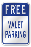 Free Valet Parking Sign, Outdoor Reflective Aluminum