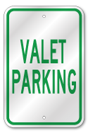 Valet Parking Sign, Outdoor Reflective Aluminum