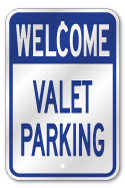 Welcome Valet Parking Sign, Outdoor Reflective Aluminum