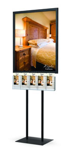 22 x 28 Brochure Stand & Sign Display, 5 Pocket Acrylic Pamphlet Holder