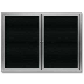 48 x 36 Enclosed Felt Letter Board, Two Door Lockable