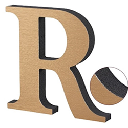 reception wall interior foam sign side view