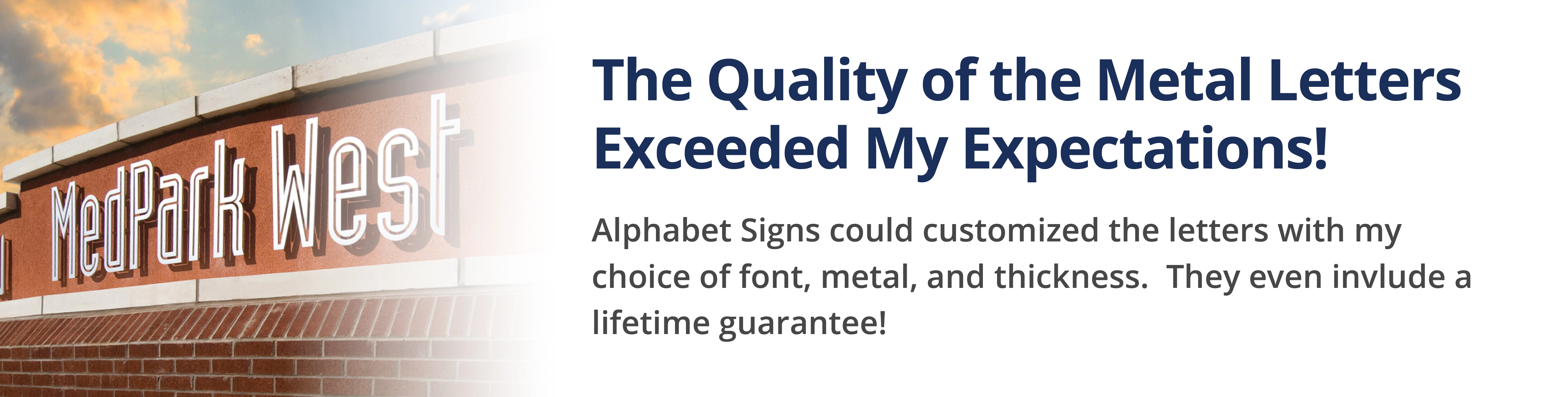 metal letters beatifully on a business wall