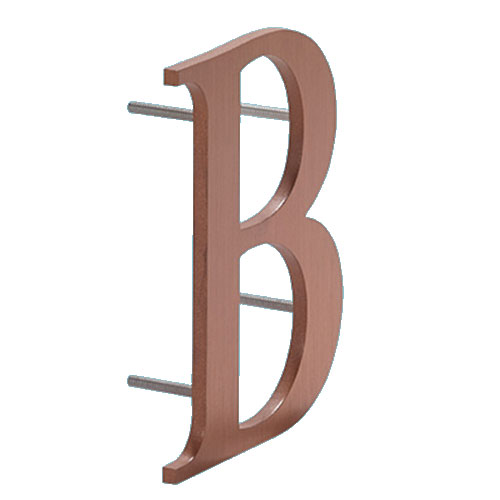 flat cut metal bronze letters
