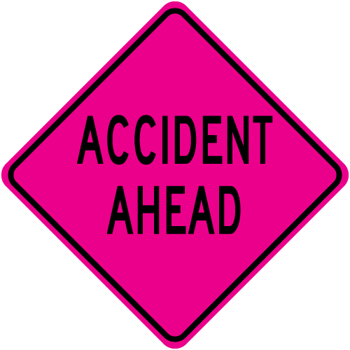Accident Ahead Roll Up Mesh Sign