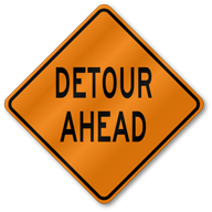 Detour Ahead Roll Up Mesh Sign