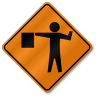 Flagger Symbol Roll Up Mesh Sign