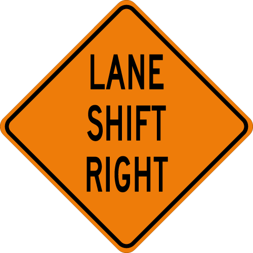 Lane Shift Right Roll Up Mesh Sign
