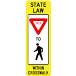 12 x 36 Pedestrian Crosswalk Yield Signs, Outdoor Reflective