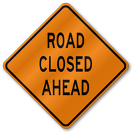 Road Closed Ahead Roll Up Mesh Sign
