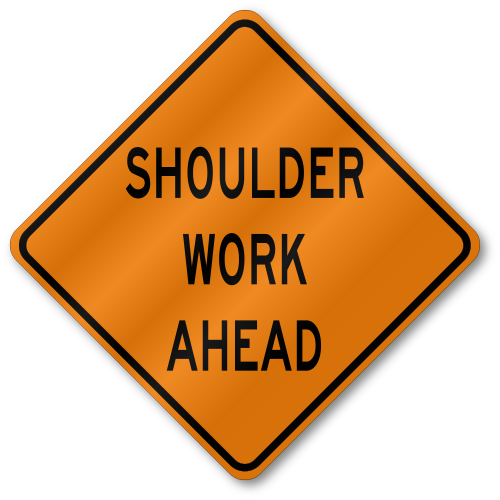 Shoulder Work Ahead Roll Up Mesh Sign