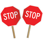 18 x 18 Stop Paddles,  Wooden Handle