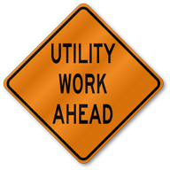 Utility Work Ahead Roll Up Mesh Sign
