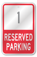 Custom Parking Lot Numbers Sign Inverted, Outdoor Reflective Aluminum