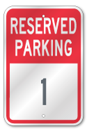 Custom Parking Lot Numbers Sign, Outdoor Reflective Aluminum