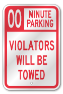 Custom Time Limit Parking Sign, Outdoor Reflective Aluminum