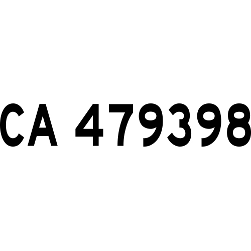 California CA Number Decals